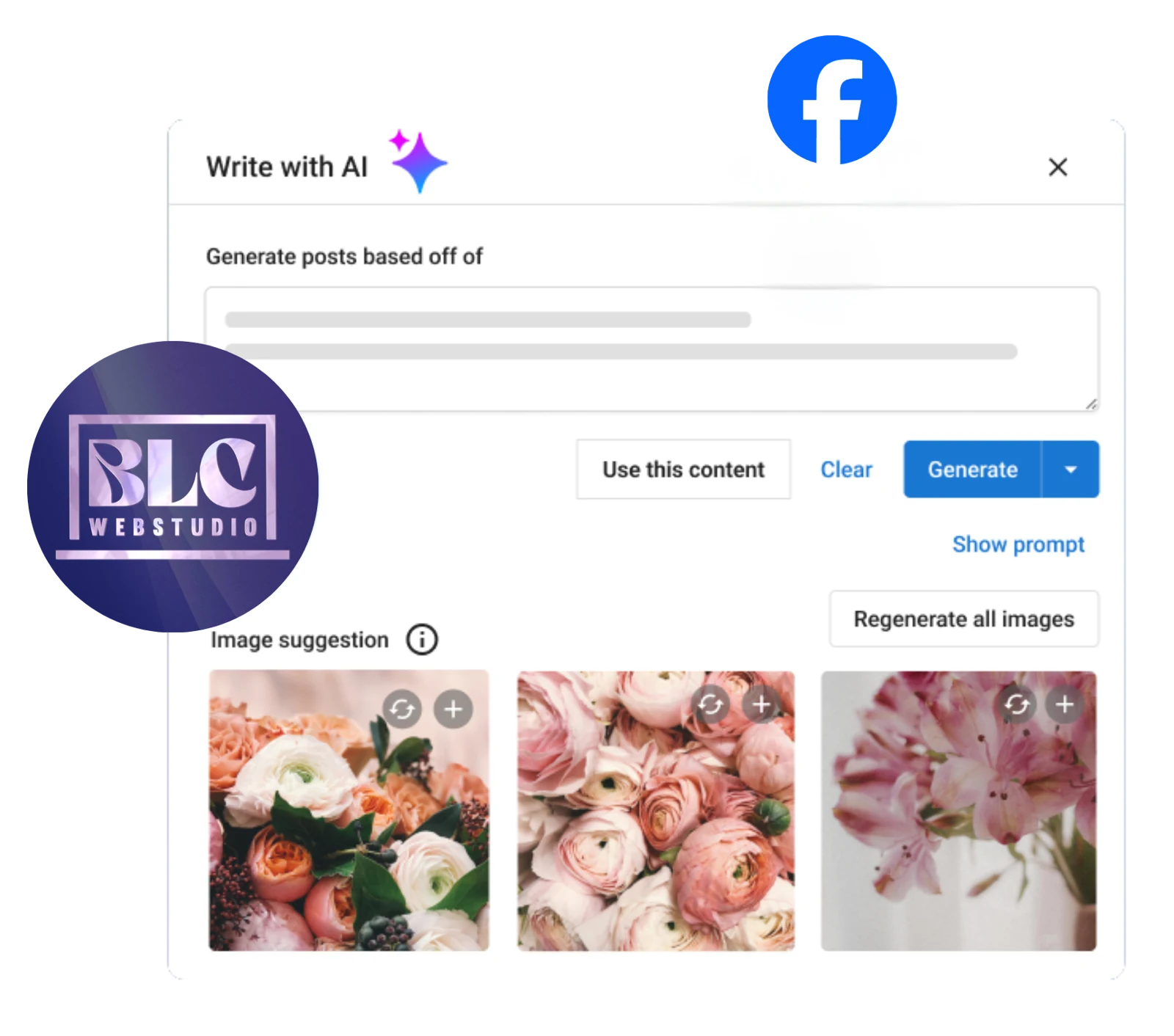 AI social post composer with generated copy and image suggestions