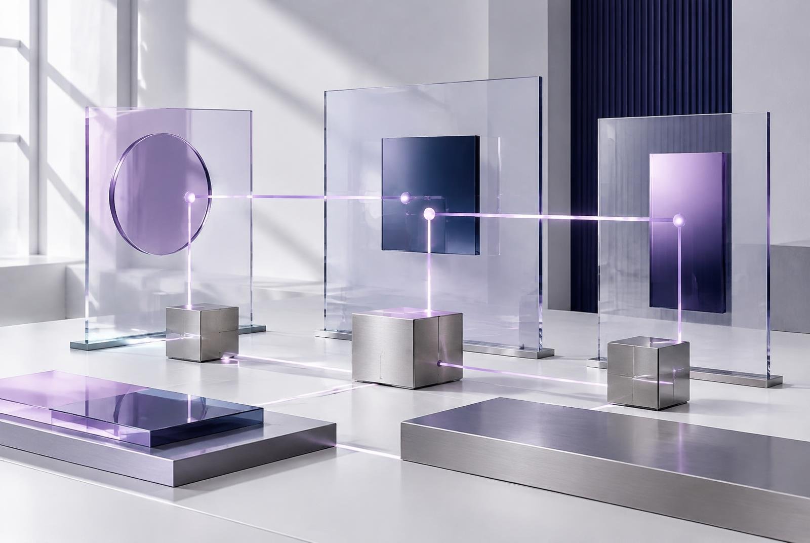A precise digital system installation in a bright studio